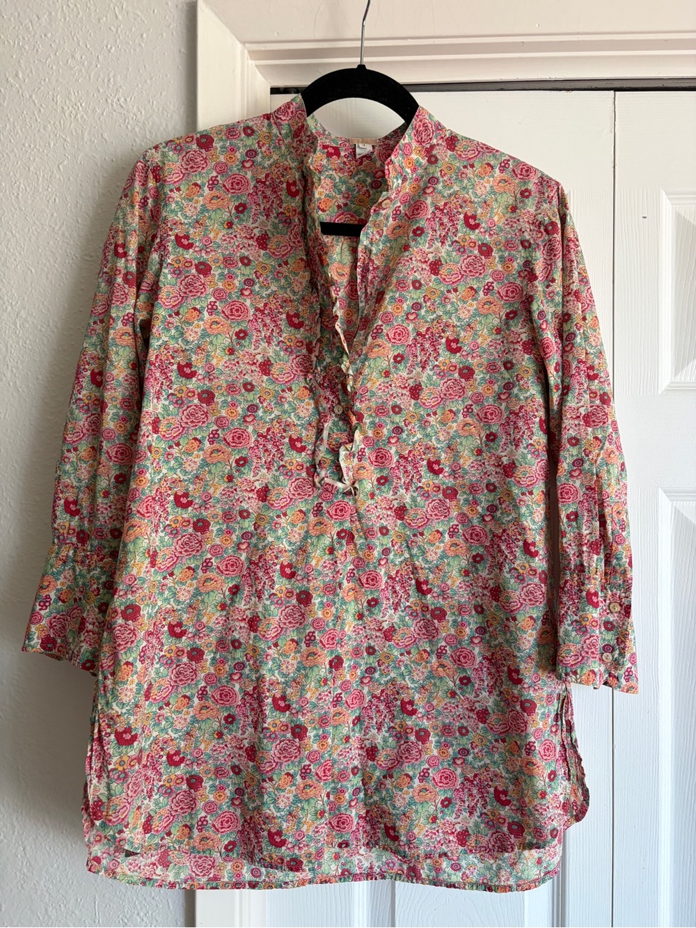 Dosa size 1 Ruffle Floral Tunic Top Cotton